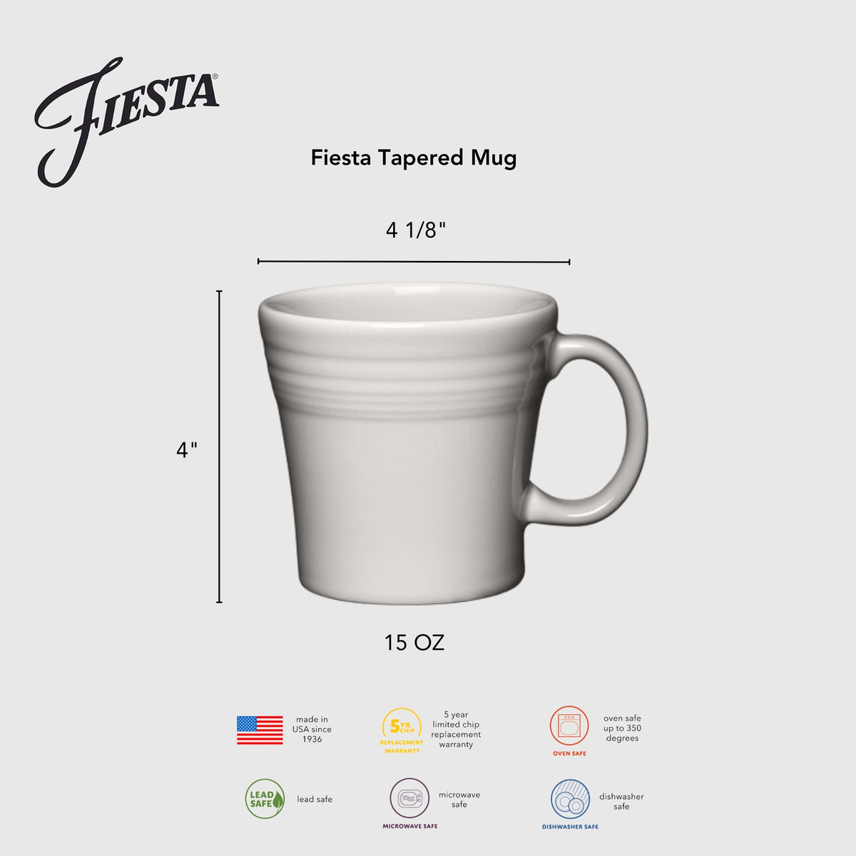Fiesta Mixed Aegean 15 OZ Set of 4 Mixed Tapered Mug Set - Image 2