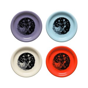 Fiesta Skeleton Duet Mixed Colors Set of 4 Bistro Coupe 7 1/4-Inch Salad Plate
