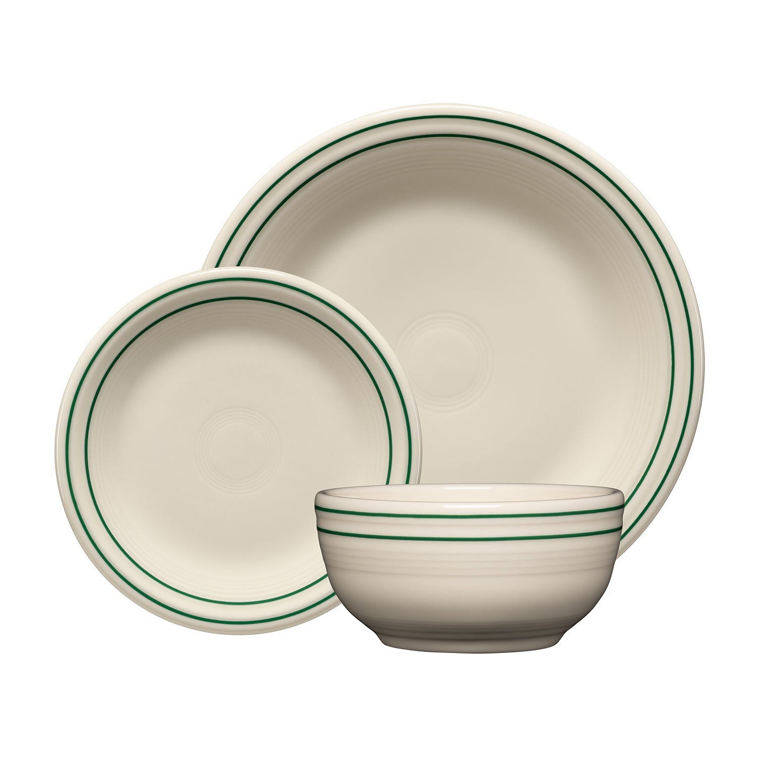 Fiesta Americana Jade Band Classic Bistro 3-Piece Dinnerware Set, Service For 1