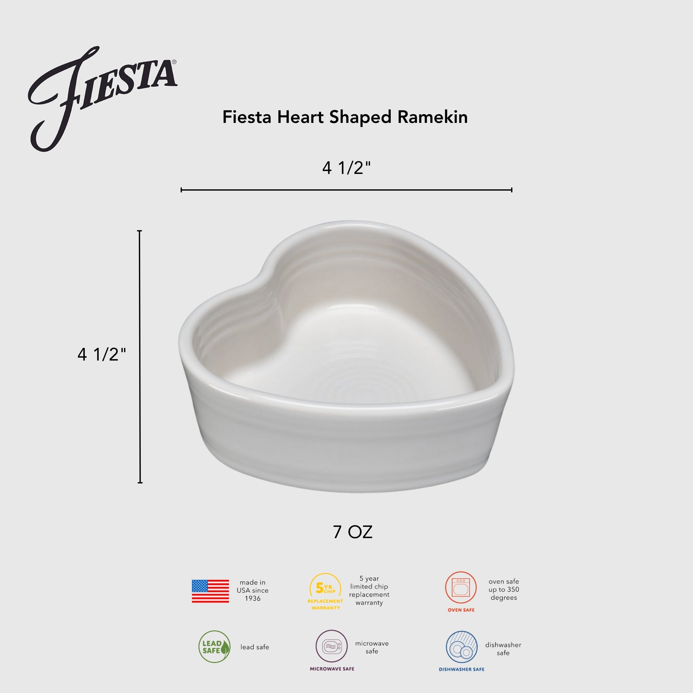 Fiesta Lavender 7 OZ Heart Shaped Ramekin 4 1/2 Inch - Image 3