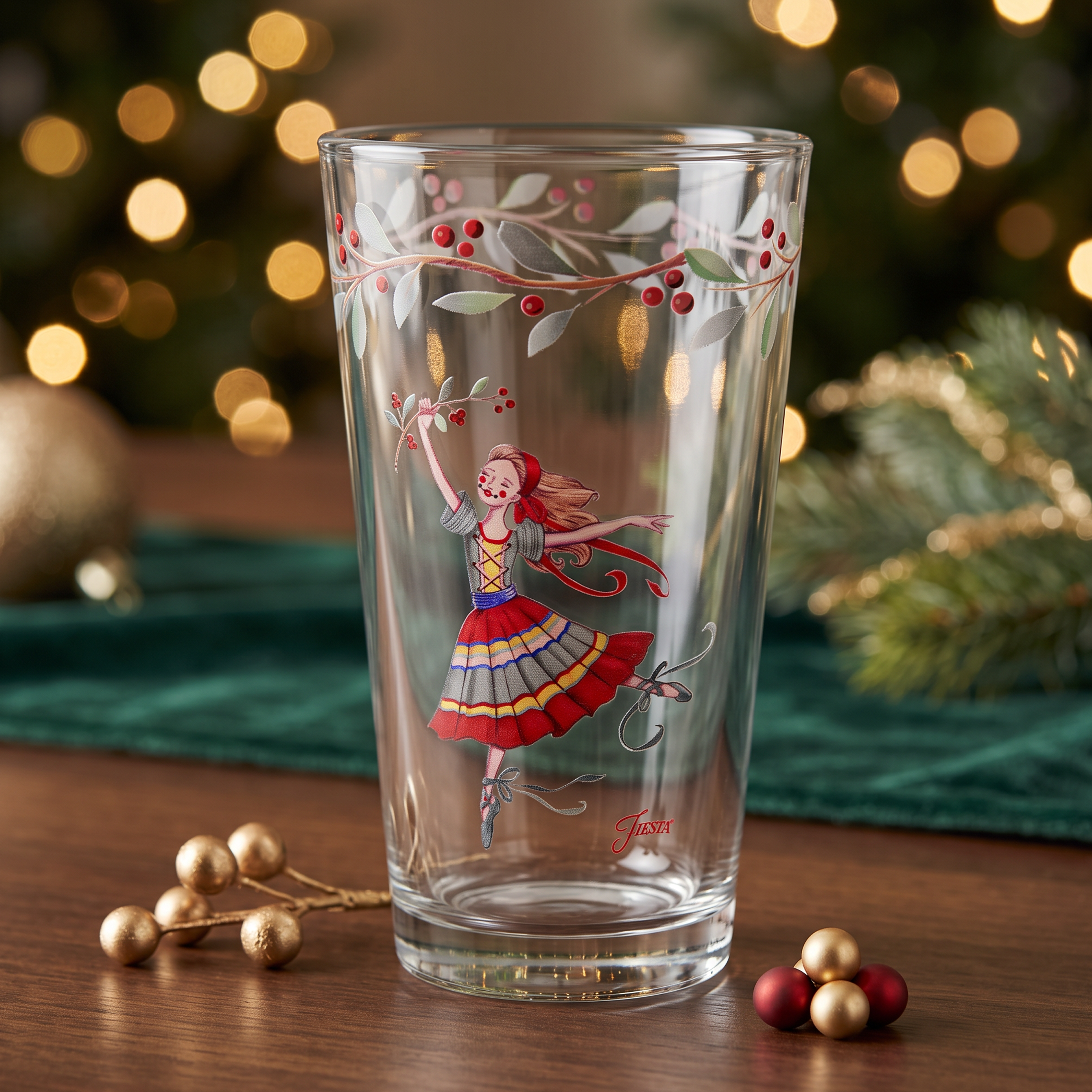 Fiesta Nutcracker The Ballerina 16 oz. Cooler Glass - Set of 4 - Image 2