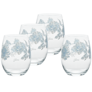 Fiesta Botanical Floral 15 oz. Stemless Wine Glass – Set of 4