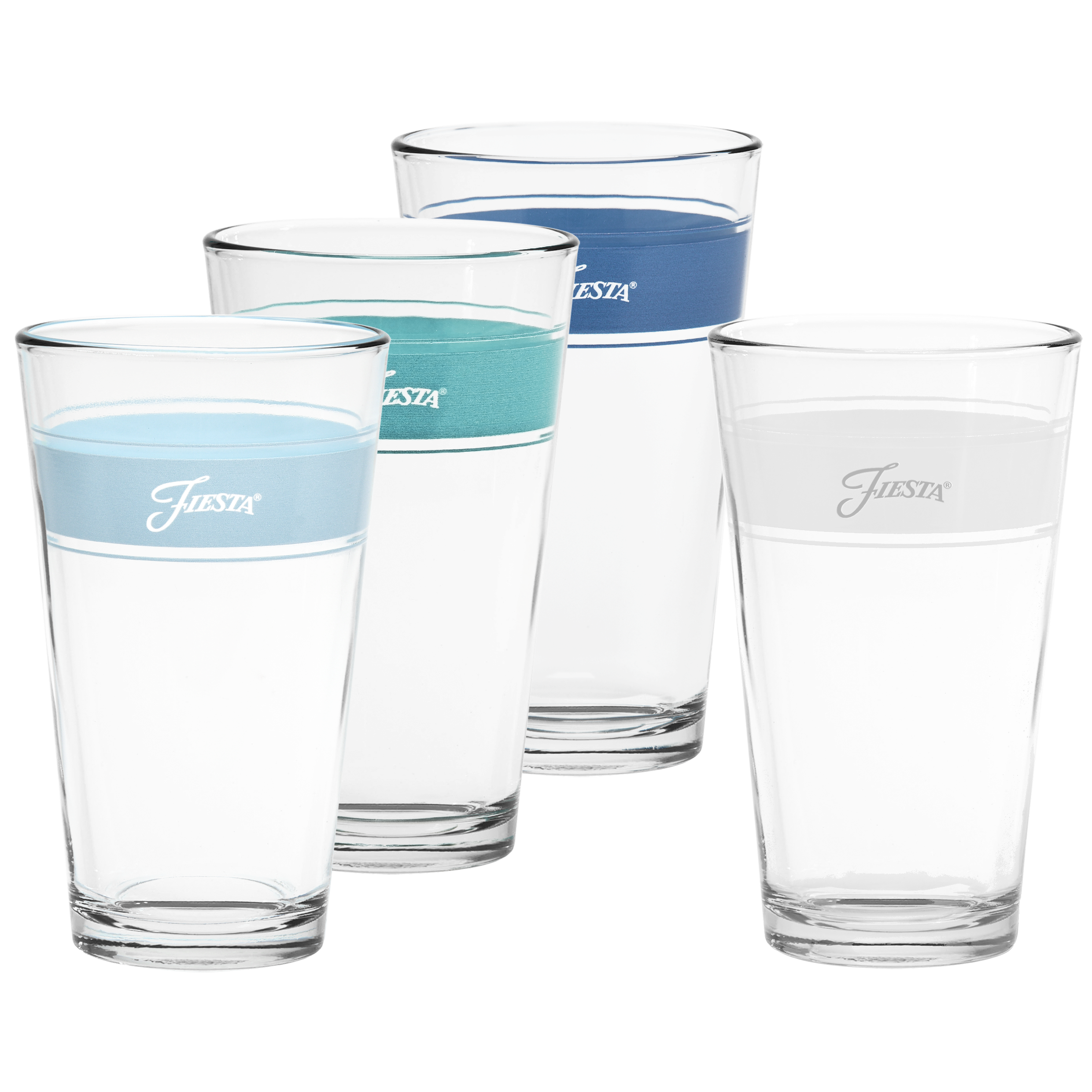 Fiesta Coastal Blues 16 oz. Frame Cooler Mixed Color - Set of 4