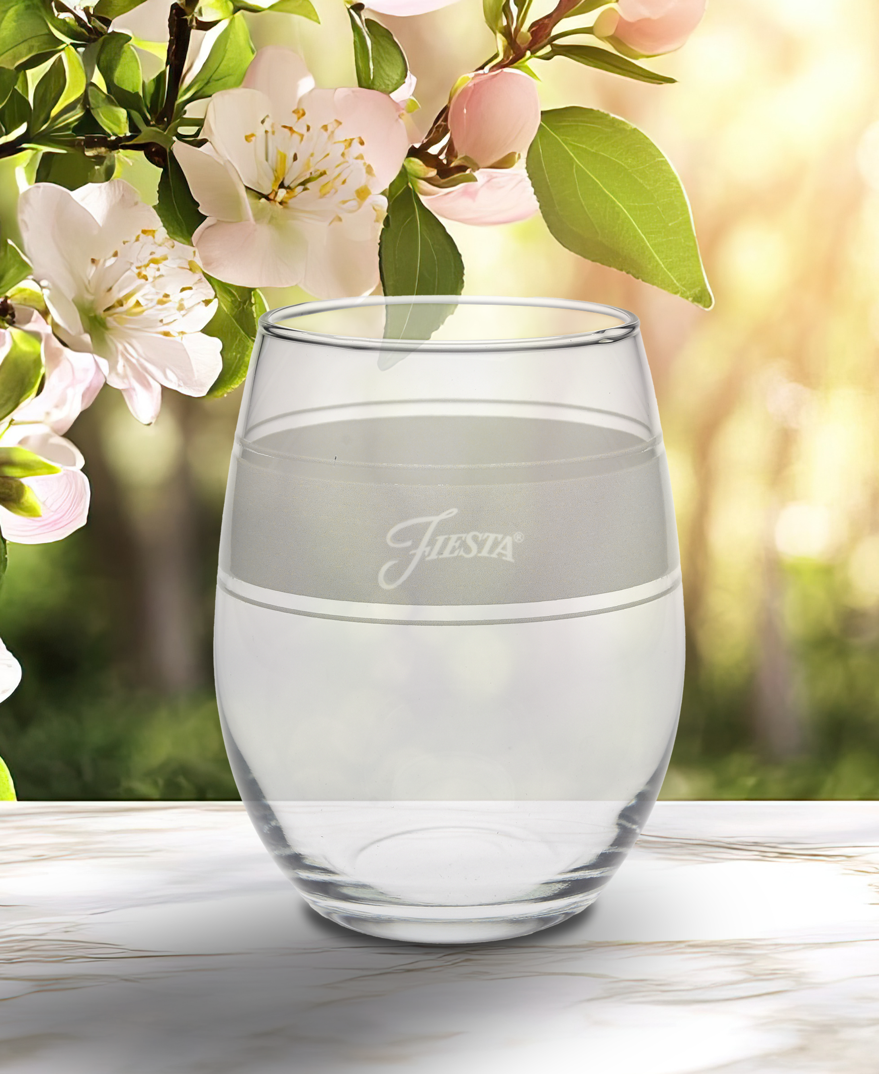 Fiesta Linen 15 oz. Frame Stemless Glass – Set of 4 - Image 3
