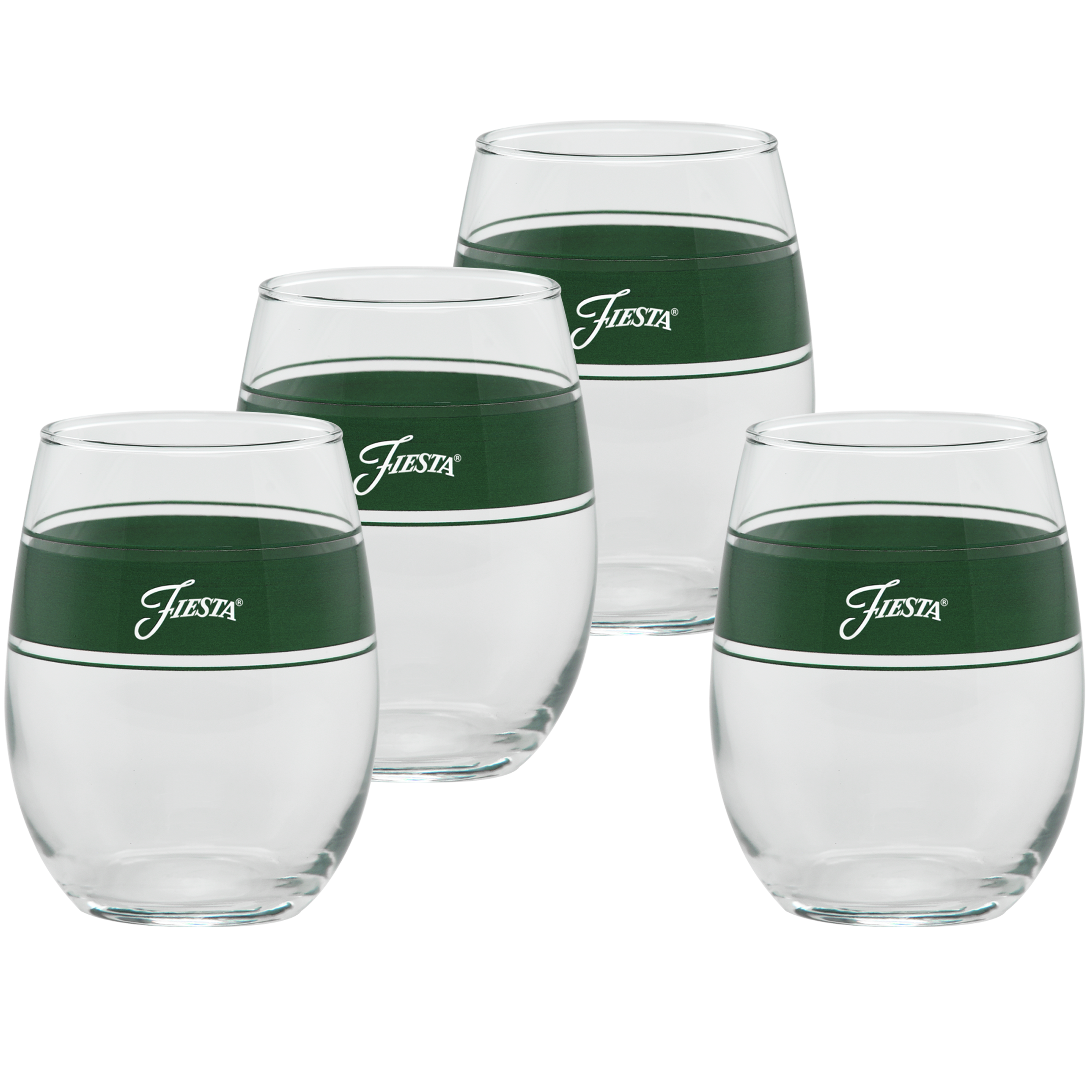 Fiesta 15 oz. Fiesta® Frame Stemless Wine Jade – Set of 4