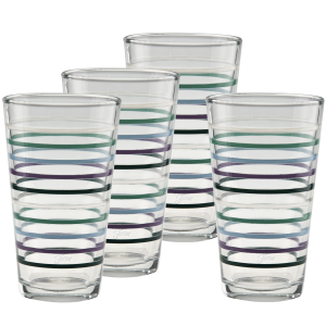 Fiesta 16 oz. Fiesta Lavender Bloom Thin Stripe Cooler Glass - Set of 4