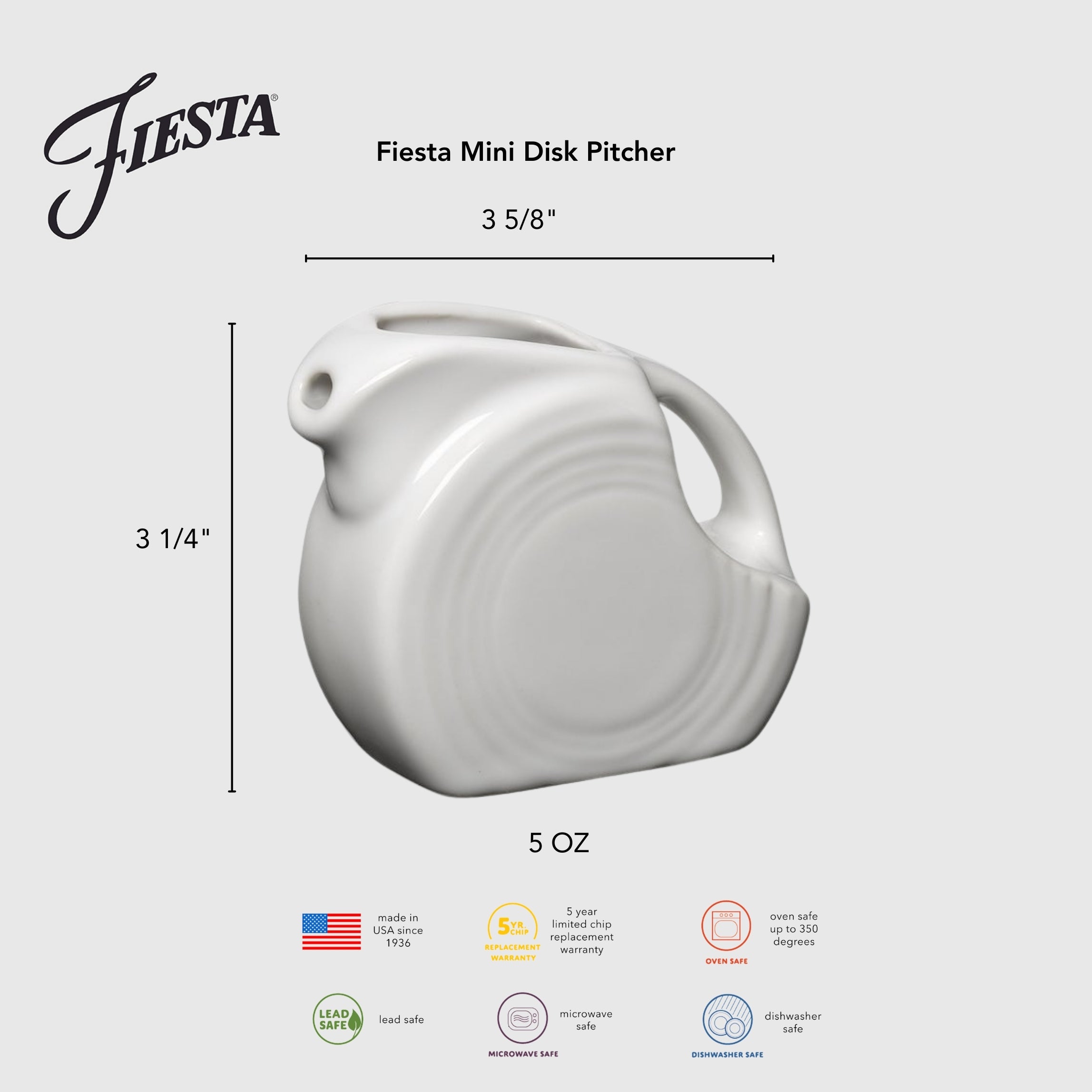 Fiesta Lavender 5 OZ Mini Disk Pitcher - Image 3
