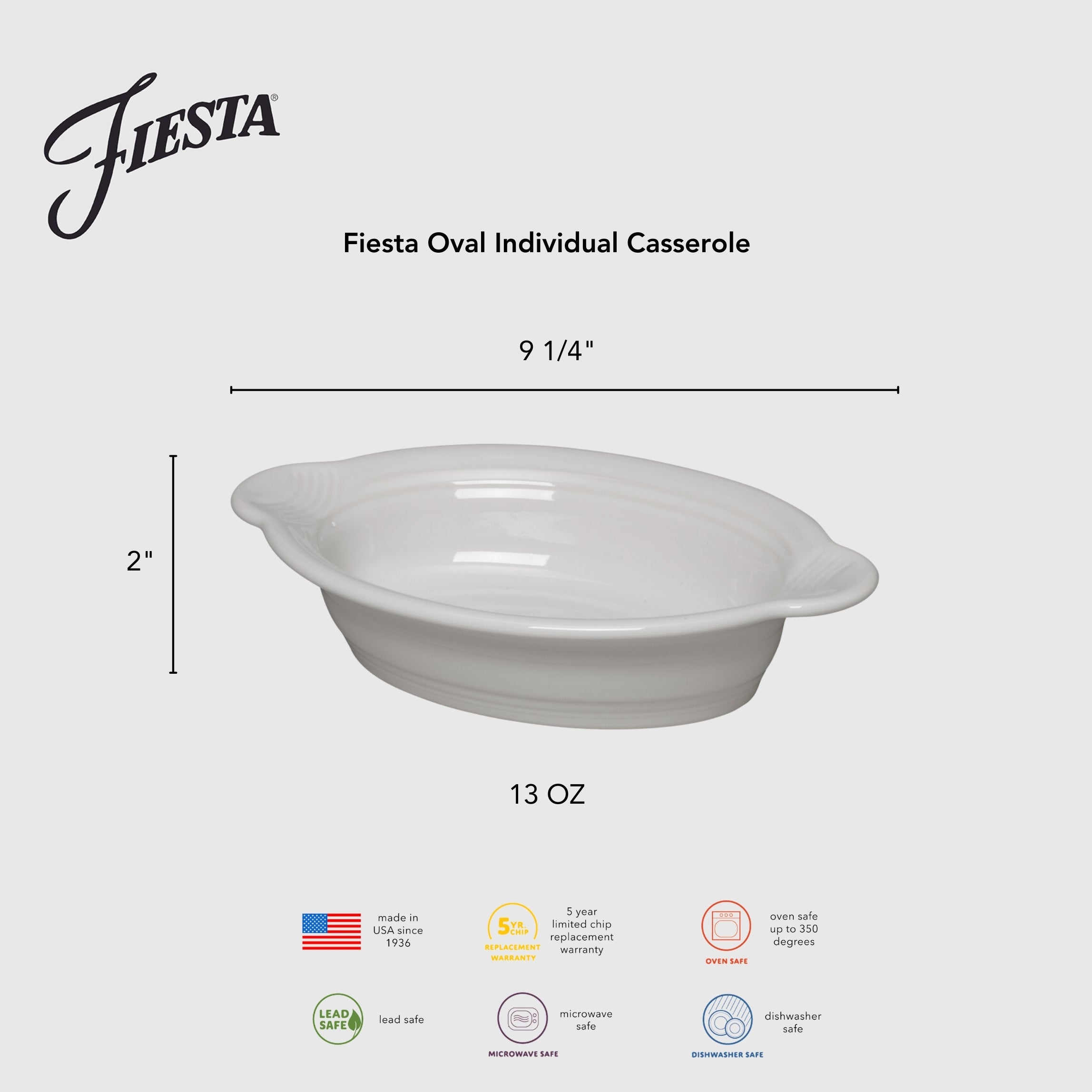 Fiesta Lavender 9 1/8 Inch Oval Individual Casserole 13 OZ - Image 3