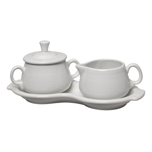 Fiesta Retired 4-Piece Sugar Bowl and Creamer Set with Tray - Image 2