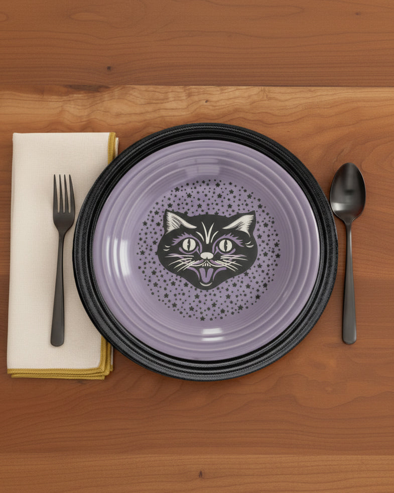 Fiesta Black Cat Lavender Classic Rim 9 Inch Luncheon Plate - Image 2