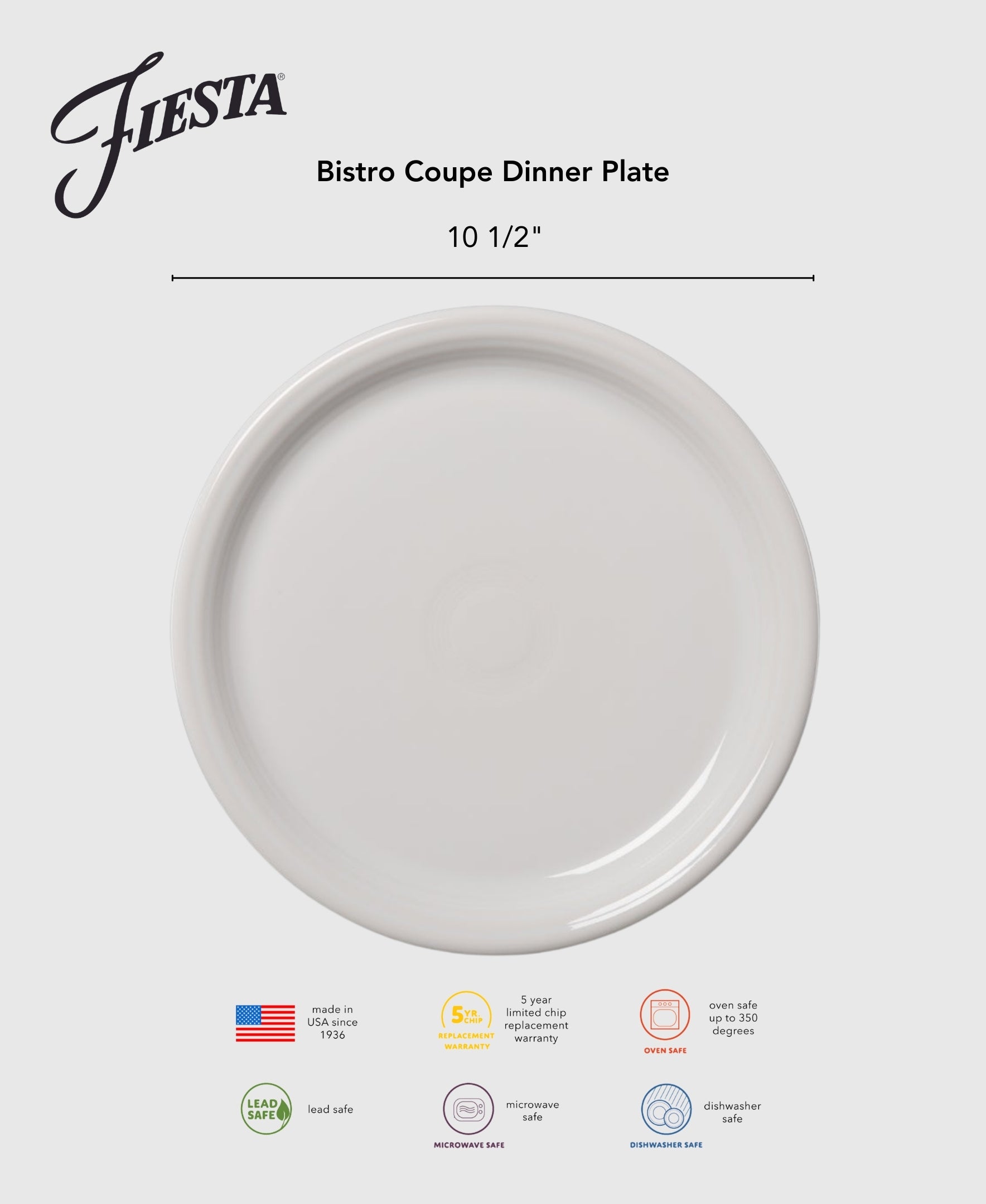 Fiesta Bistro Coupe 10 1/2 Inch Dinner Plate Foundry - Image 2