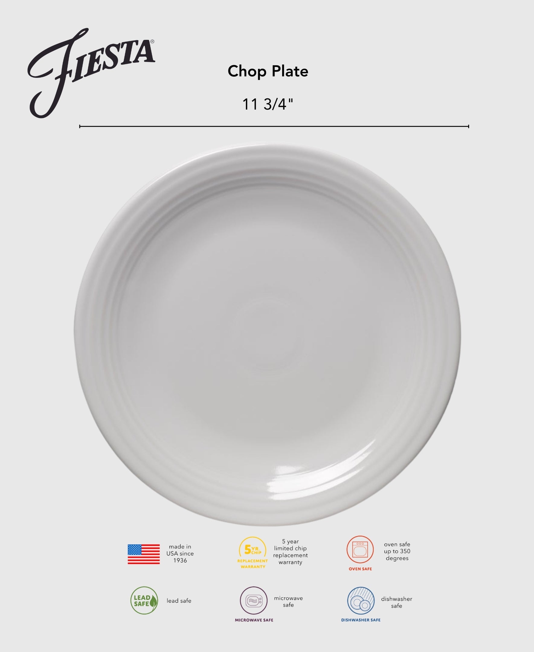 Fiesta Classic Rim Chop Plate 11 3/4 Inch Foundry - Image 2