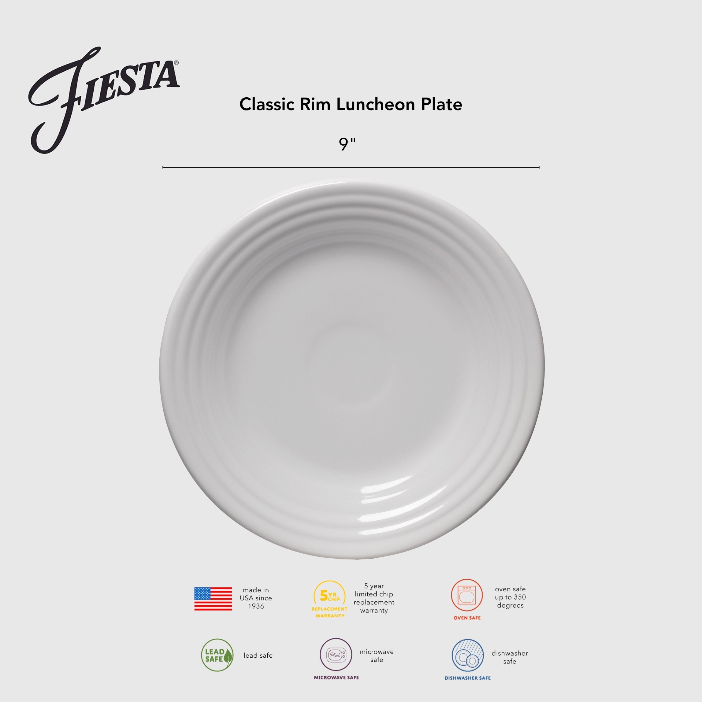 Fiesta Lavender Classic Rim 9 Inch Luncheon Plate - Image 2