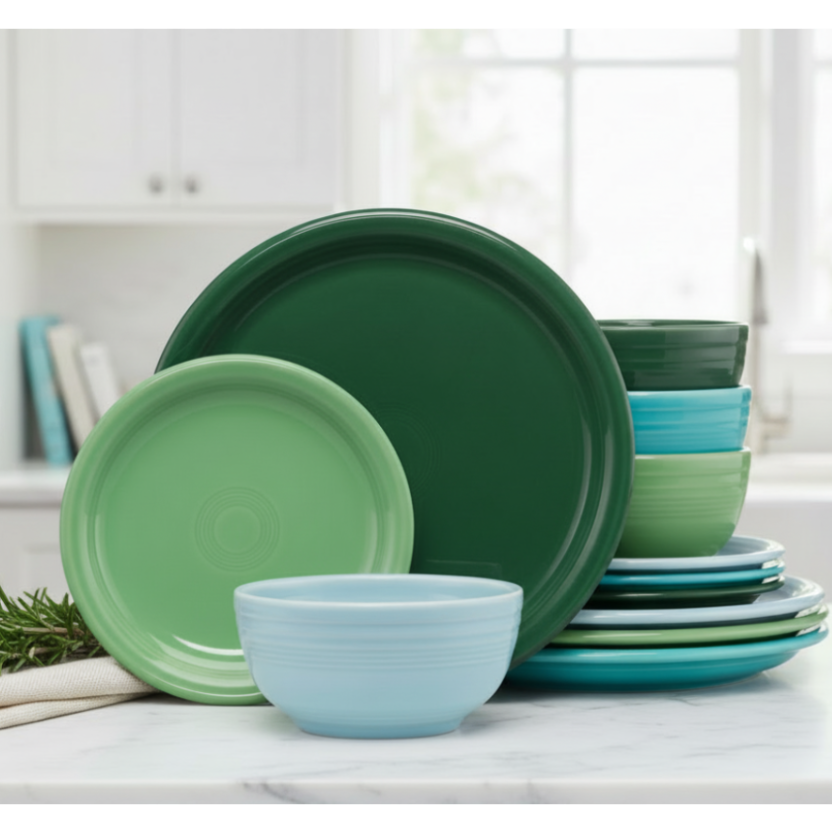 Fiesta Mixed Aegean Bistro Coupe 12-Piece Dinnerware Set, Service for 4 - Image 3