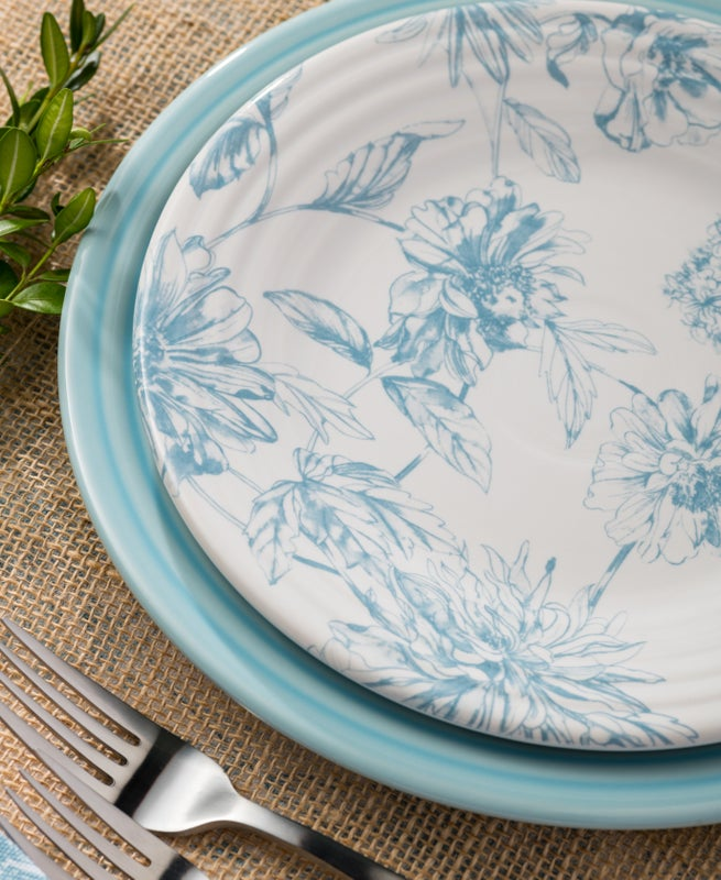 Fiesta Botanical Floral Sky Classic Rim 9 Inch Luncheon Plate - Image 2