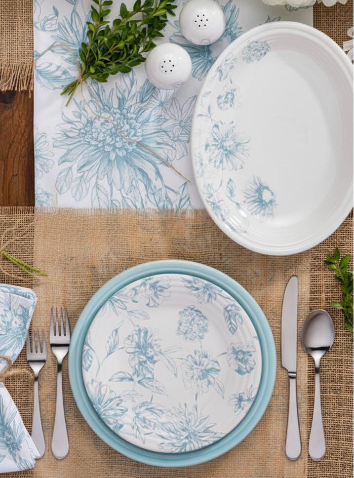 Fiesta Botanical Floral Sky Classic Rim 9 Inch Luncheon Plate - Image 3