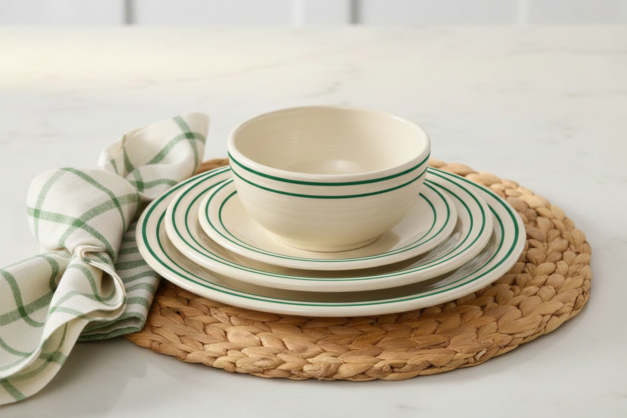 Fiesta Americana Jade Band Classic Bistro 3-Piece Dinnerware Set, Service For 1 - Image 2