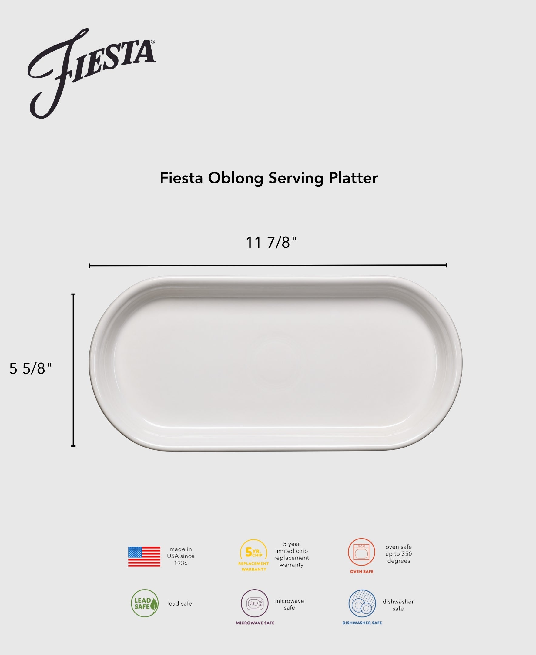 Fiesta Lavender 11 7/8 Inch Oblong Serving Platter - Image 3