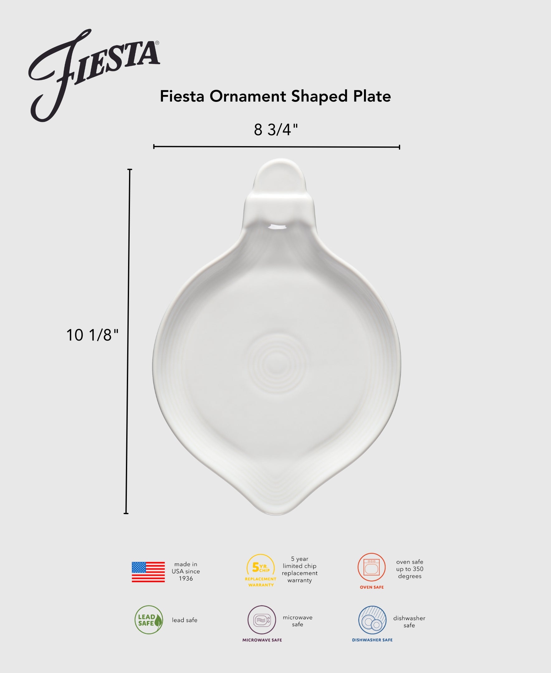 Fiesta 8 3/4 Inch Ornament Shaped Plate - Image 2