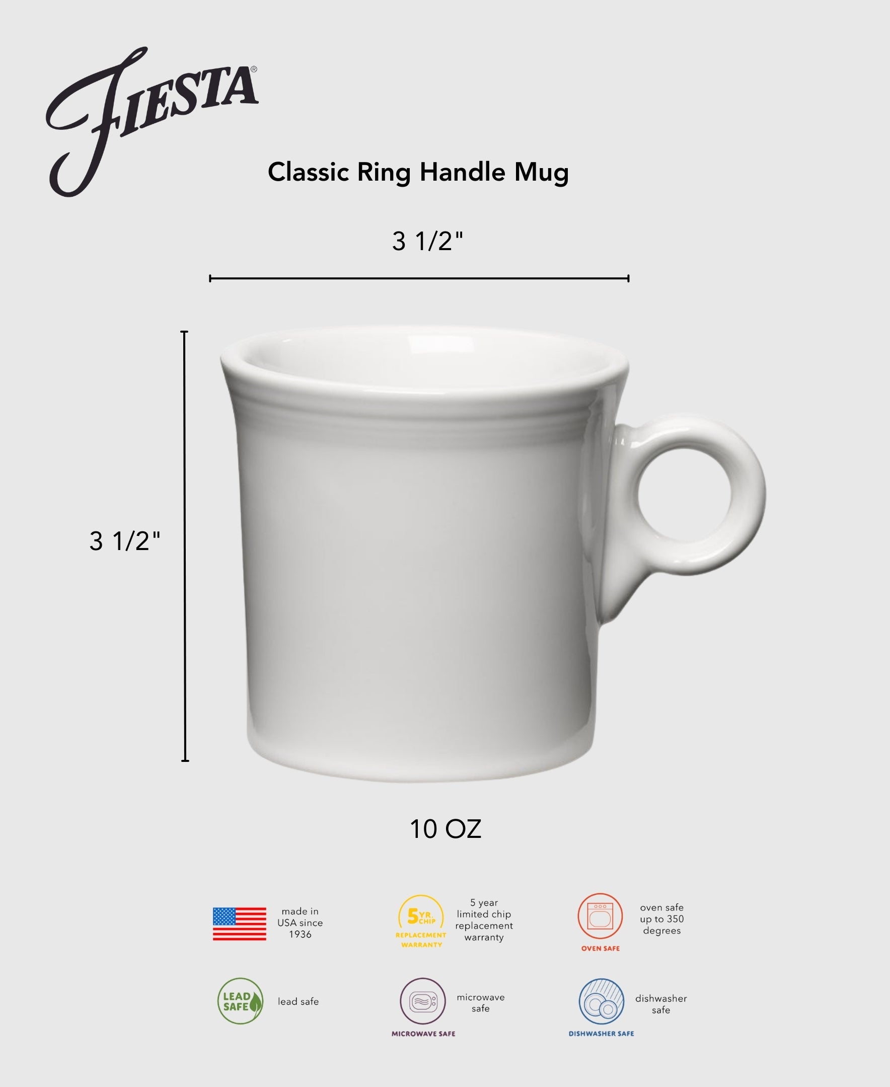 Fiesta Foundry Classic Ring Handle 10 1/4 OZ Mug - Image 2