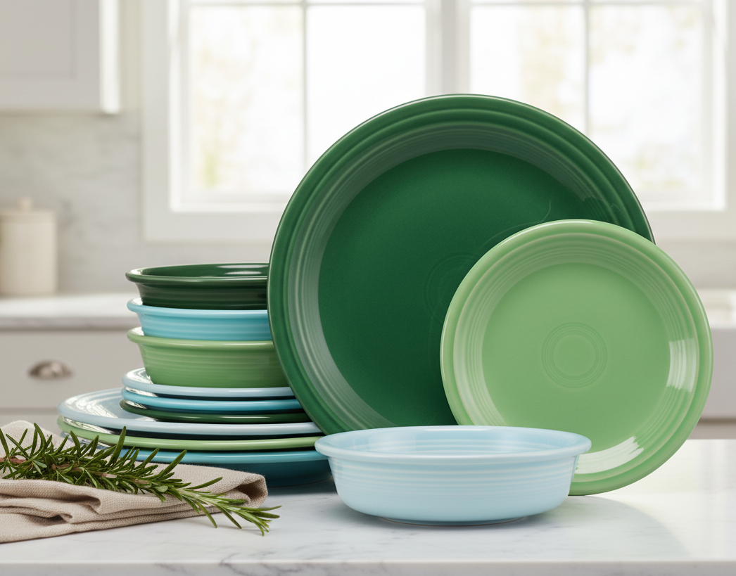 Fiesta Mixed Aegean Classic Rim 12-Piece Dinnerware Set, Service for 4 - Image 3